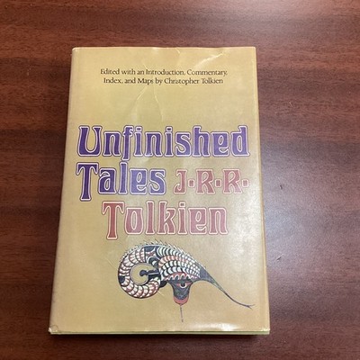 Unfinished Tales JRR Tolkien 1980 Hardcover 1st American Edition Fold-out Map