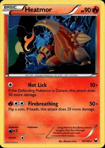 Heatmor 19/108 Rare Dark Explorers Pokemon Lightly Played
