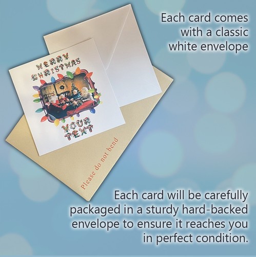 Personalised Christmas Card 8"x8" Large Photo Custom Xmas Gift Holiday Greeting - Picture 7 of 8