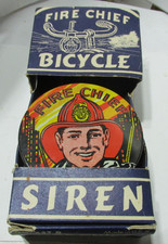 vintage fire chief bicycle siren with box instructions Ranger Steel  Long Island