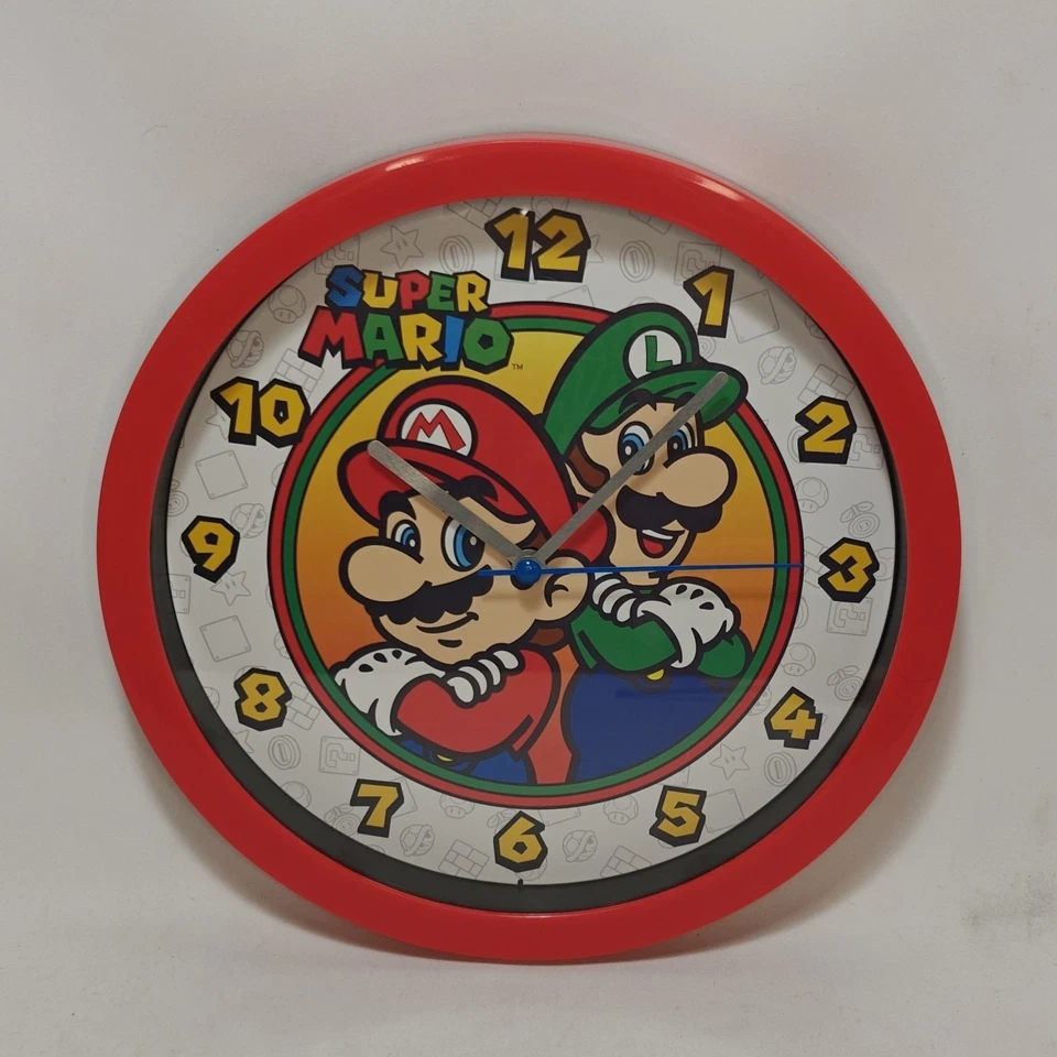 Super Mario Brothers Wall Clock 10" Analog Red Nintendo Luigi Vintage Video Game - Image 2 of 4