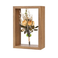 Dried Flower Frame, 4 x 6 Inch Wooden Shadow Box Frame Wood Color