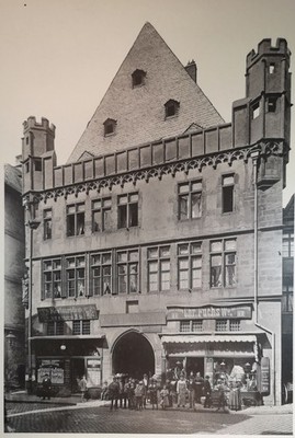 Grosse Phototypie 1896. Frankfurt a. M. Steinernes Haus. Markt 44. C.G.Röder: