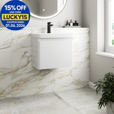 Bathroom Cloakroom Vanity Unit Wash Basin Cabinet Drawers Storage White 500mm