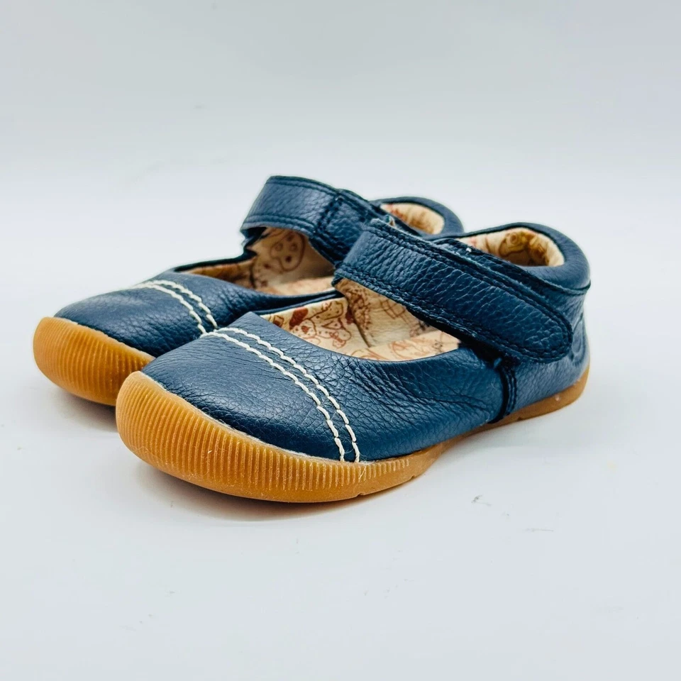 Livie & Luca Zapatos Niñas 5C Cuero Azul Mary Jane Ballet Pisos Informales Cómodos Foto 3 de 4