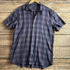 Travis Mathew Shirt Mens Extra Large Plaid Short Sleeve Button Up
