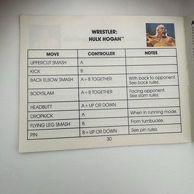 WWF WrestleMania NES 1989 Hulk Hogan Wrestling gioco acclamato manuale non testato