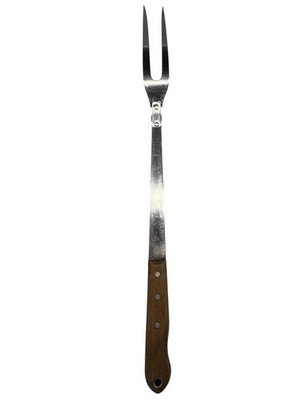 Vintage Imperial Stainless Kitchen Utensil Meat Fork Long 14.5  2 Prongs USA