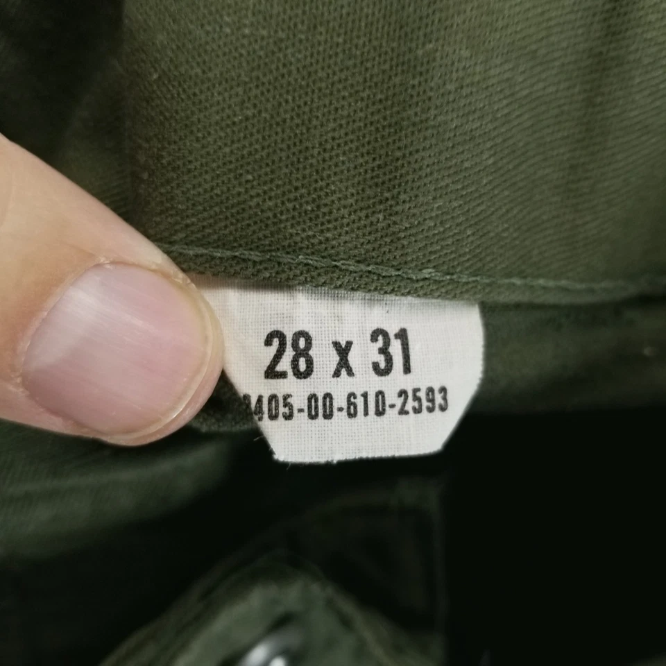 VTG Military Pants Mens 28x31 Green Army Field Trousers Durable Press 80s - Image 4 of 4