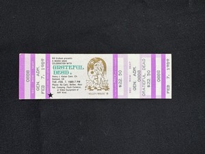 Vintage Grateful Dead  Concert Ticket Bill Graham Mardi Gras Oakland CA  1989