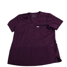 FIGS Womens Purple V Neck Scrub Top Technical Collection Short Sleeve L