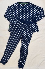 Kate Spade Jogger Pajama Sleep Set Medium Knit Navy/ White Polka Dot Pockets