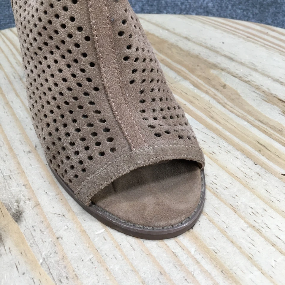 Botas Lucky Brand para mujer 10 W Larise perforadas botín al tobillo marrón gamuza tacones Foto 4 de 4