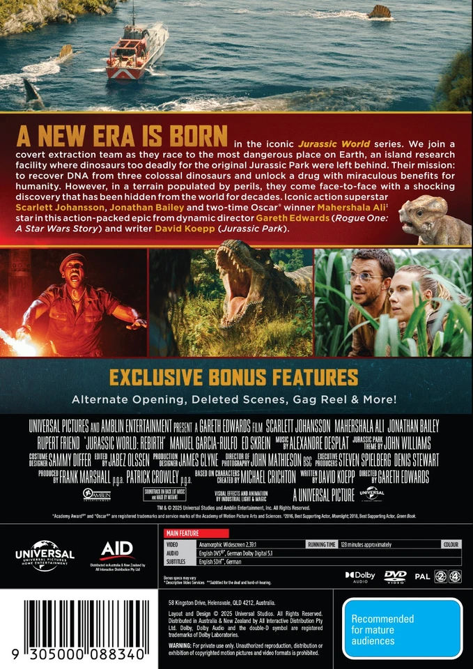 BRAND NEW Jurassic World : Rebirth (DVD, 2025) R4 Movie Park - image 2 of 2