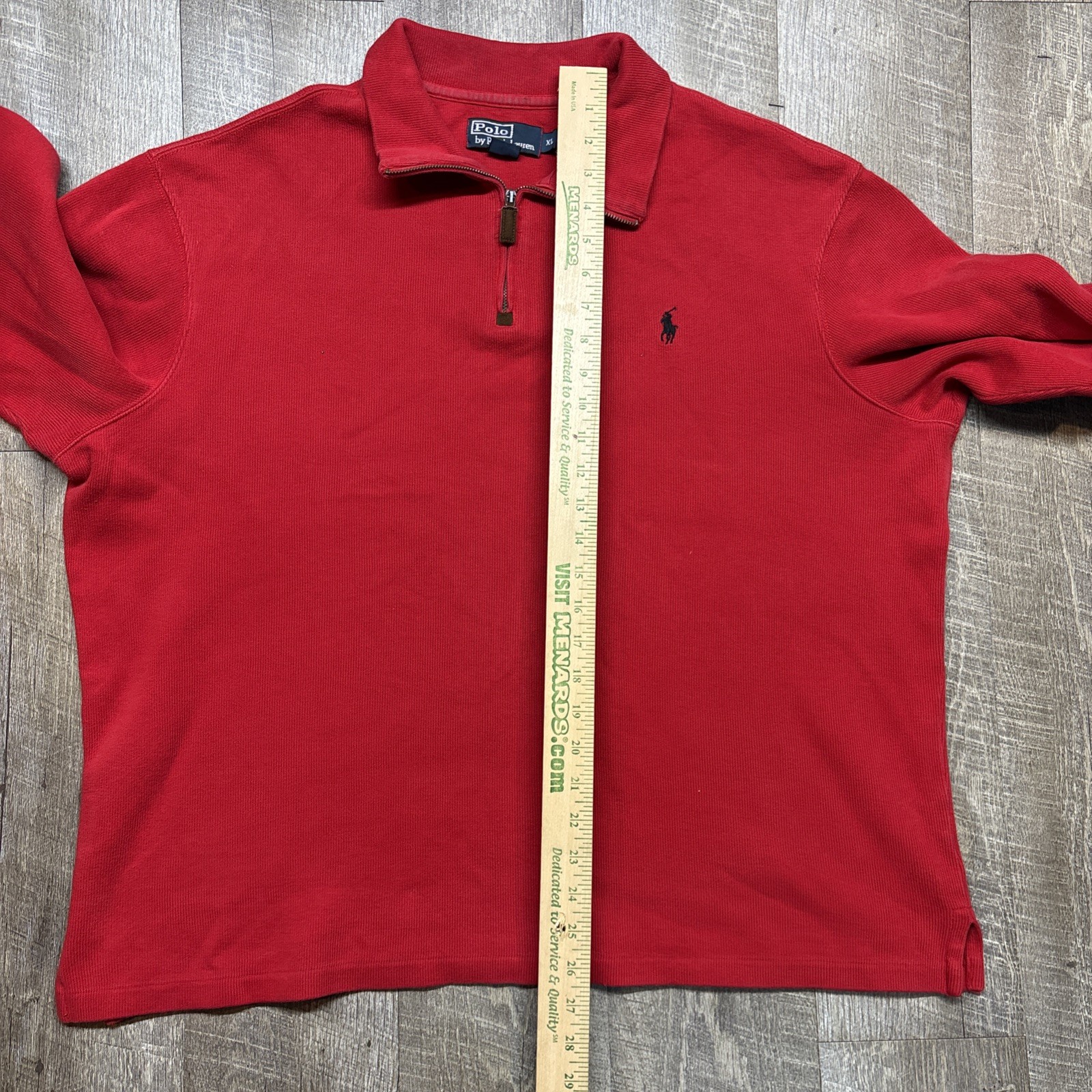 Polo Ralph Lauren Giacca Uomo Extra Large Rosso 1 4 Zip Pullover Nero Pony Logo