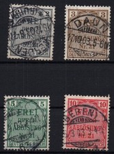 Dt. Reich timbres de service Michel n° 1 à 4 oblitérés