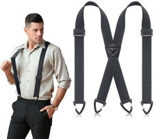 SUNEZLGO Suspenders for Men Heavy Duty, X Back Hidden Suspender 1.5" Under Cl...