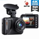 4K Dash Cam 1080P GPS Front Rear Camera Loop Recording G-Sensor Parking Monitor
