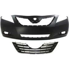 Bumper Cover Kit For 2007-2009 Camry Front With Fog Light Holes 2pc
