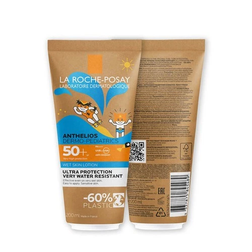 2x La Roche-Posay Anthelios Kids Wet Skin SPF50+ Sunscreen 200ml Original