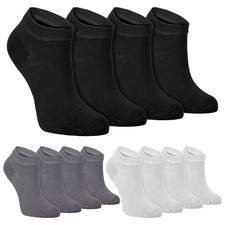4 Pack Luxury Bamboo Low Cut Trainer Socks for Women