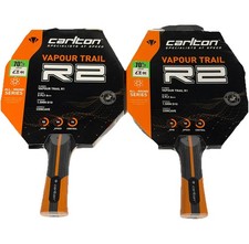 Carlton Vapour Trail R2 Table Tennis Rackets X2 Pair Black / Orange New 