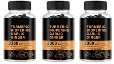 Turmeric Curcumin Ginger Garlic 2360mg Black Pepper Extract Complex 3X120Caps