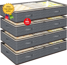 90L under Bed Storage Containers,4-Pack Closet Organizers and Storage Bins,For O