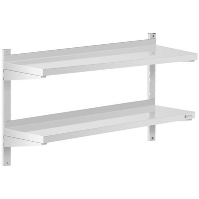 Wandbord Doppel Wandregal Edelstahl Regal 2 Ablagen Hängeregal 100 x 30 cm