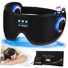Sleep Headphones, White Noise Bluetooth Sleep Mask 3D Wireless Eye Cool Black