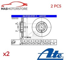 BREMSSCHEIBEN SATZ PAAR VORNE ATE 240122-01511 2PCS P FÜR AUDI A1,A3,A2,8XK,8XF
