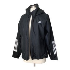 Adidas Women's 3-Stripes Rain Rdy Jacket Black H65759 Flaw: Missing Zipper Pull