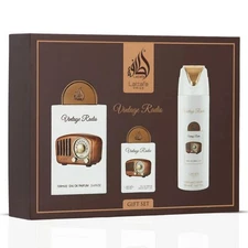 Lattafa Pride Vintage Radio 3-Piece Eau de Parfum Gift Set (Gift Set)