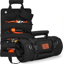 Tool Bag, Roll up Small Tools Box Storage, Heavy Duty Tool Organizer with 2 Deta