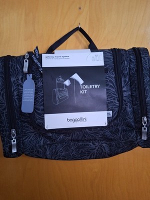 Baggallini Hanging Toiletry Bag Cosmetic Travel Kit Midnight Blossom Unisex NEW