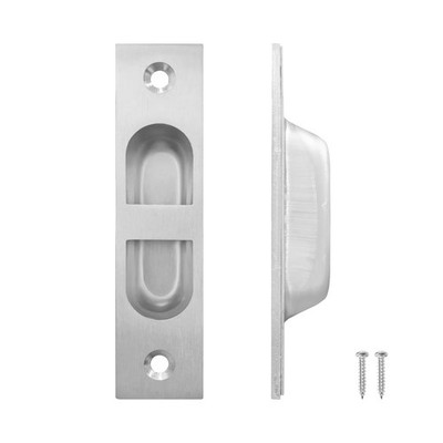 1 PCS 4 Inch Pocket Door Edge Pull 304 Stainless Steel Flush Handle Silver