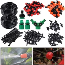 33-197ft Auto Drip Irrigation System Kit Timer Micro Sprinkler Garden Watering