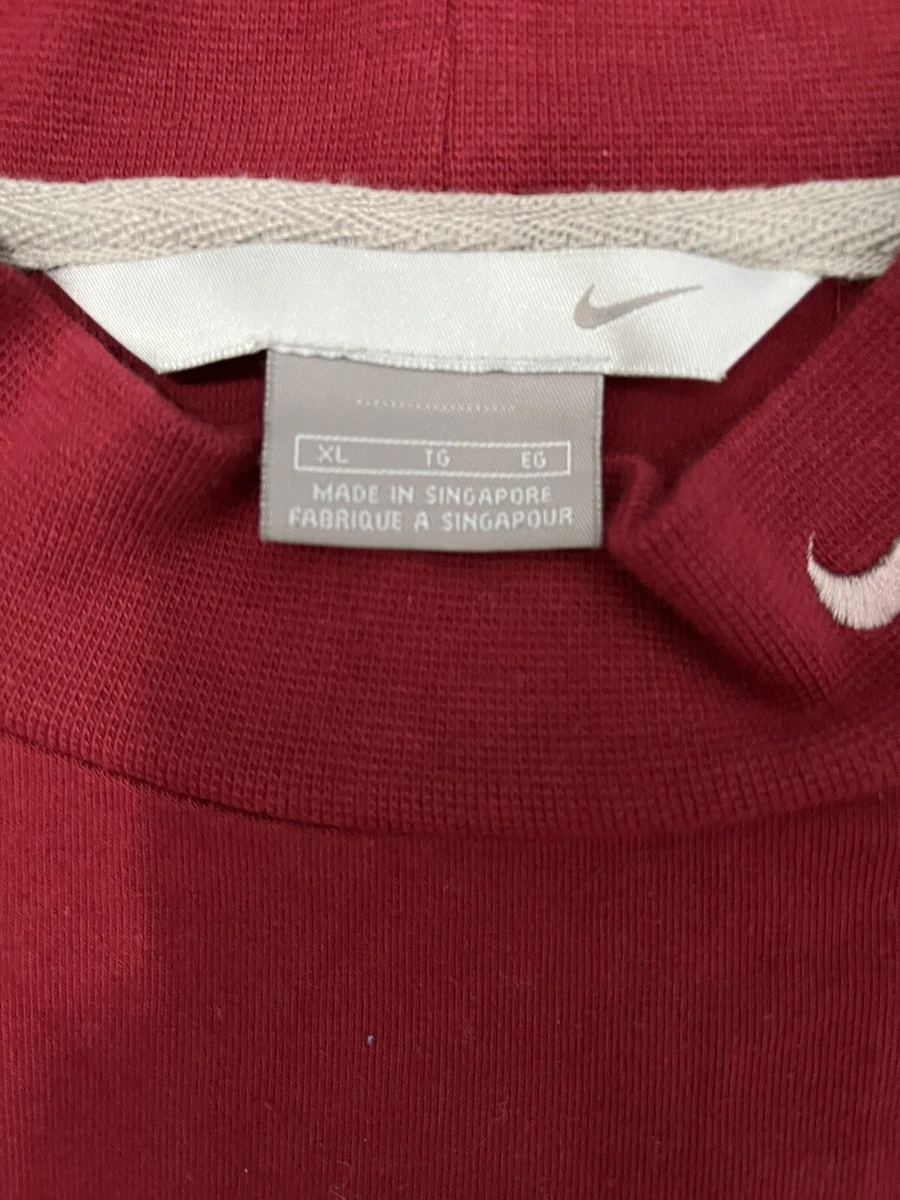 Nike Red VTG Turtleneck Long Sleeve Shirt Silver Tag XL | eBay