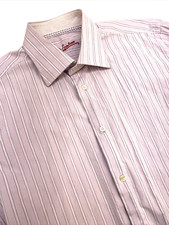 Robert Graham Button Up Long Sleeve Shirt Men s 41/16 Light Purple Cotton