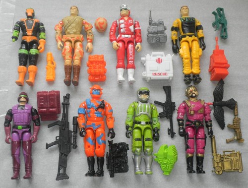 Vintage 1980s G.I. GI Joe Cobra Lot ARAH 3.75 Action Figures Accessories Weapons