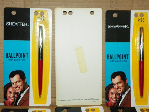 Lot 6 Vintage SHEAFFER Ball Point Pen New Old Stock SEALED Red/Chrome Ballpoint - Picture 3 of 5