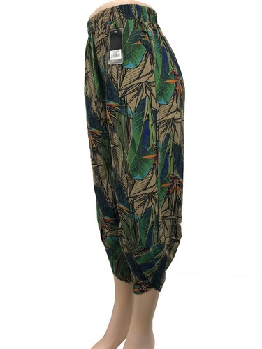 Women Cotton Medium Elastic Waist Comfortable Fancy Capri Pants w 2 Pockets 2962 - Picture 36 of 42