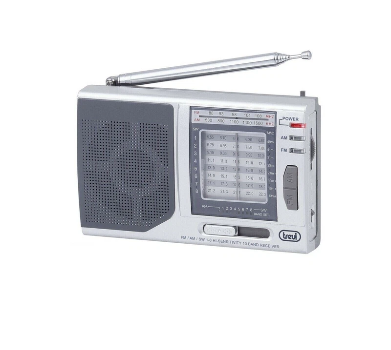 Radio Portatile Multibanda TREVI MB 728 Argento - FM AM SW Uscita Cuffia 3,5 mm, fotografia 4 di 7