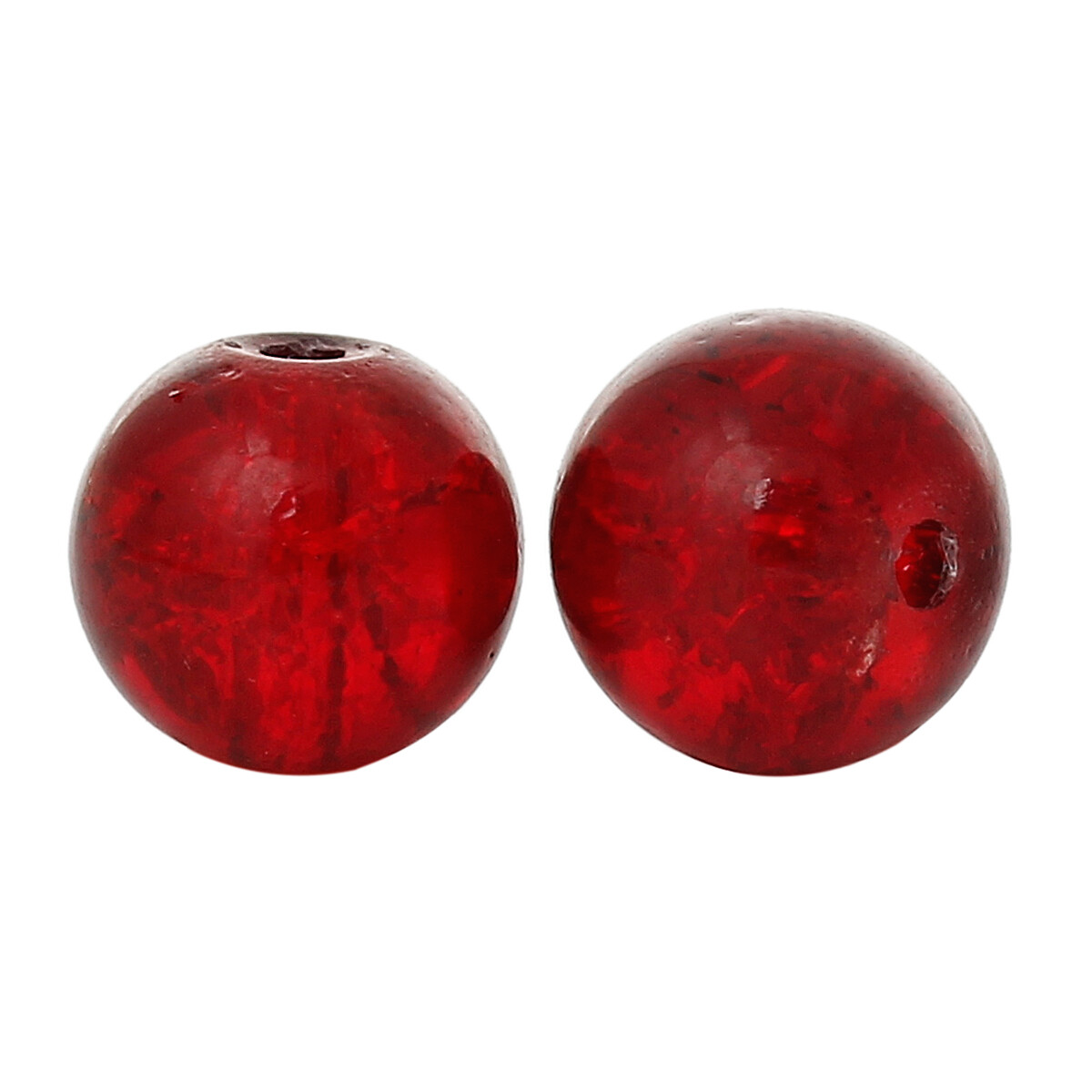 Red Crackle Glass Beads - 8mm Jewellery Making - 1 Strand (100 pcs)