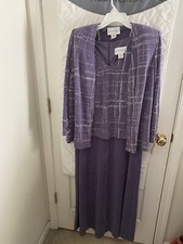 David's Bridal Lavender Iris/silver Shimmer 2 Pc Mother of the Bride Size 18WP