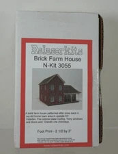 NOS RS Laser Kits BRICK FARM HOUSE N Scale Building / Structure Kit - 3055