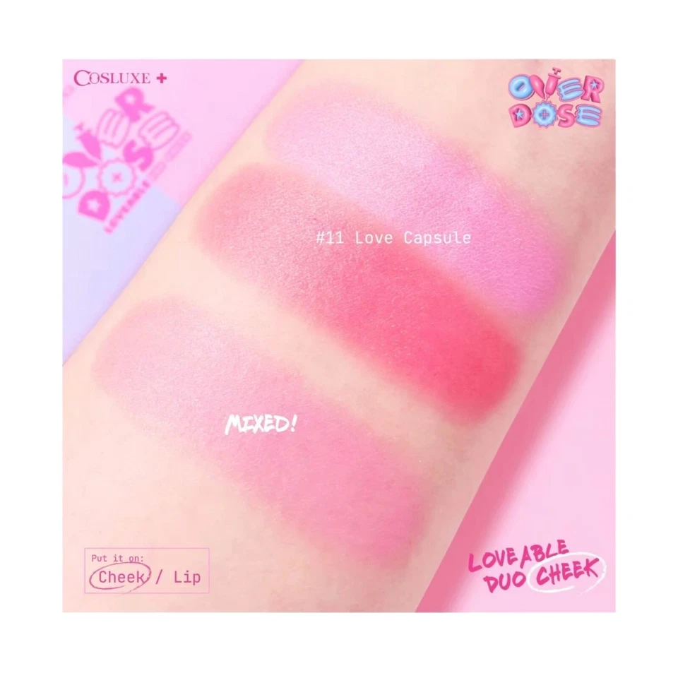 COSLUXE Loveable Duo Color de mejillas Rubor en crema y mousse 11 cápsulas de amor Foto 4 de 4
