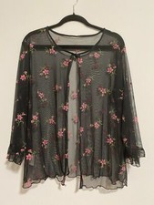 Vintage "Style Studio" Holiday Blouse Top Shirt Cardigan Size L Made in USA