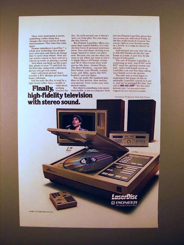 1981 Pioneer LaserDisc Player Ad - Finally! | eBay