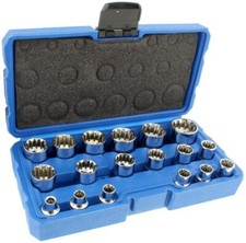 3/8" Dr. 18PC Penta-Spline Socket Set (SAE, Metric, Torque)